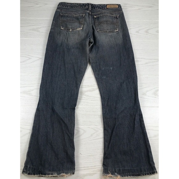 Vintage Abercrombie & Fitch Jeans Womens 8 Blue Stone Washed Bootcut Distressed - Picture 1 of 11